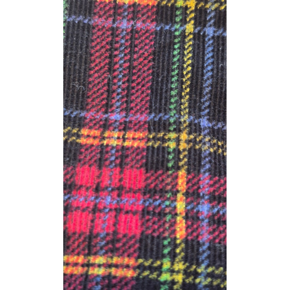 Vintage Plaid Corduroy Shorts Womens 18 Black Red Tartan Grunge Cottagecore - Picture 13 of 14
